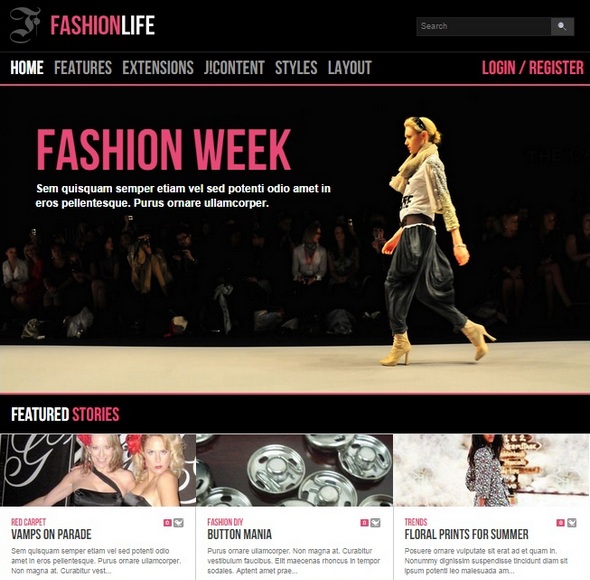 Шаблон Fashion Life от JoomlaXTC