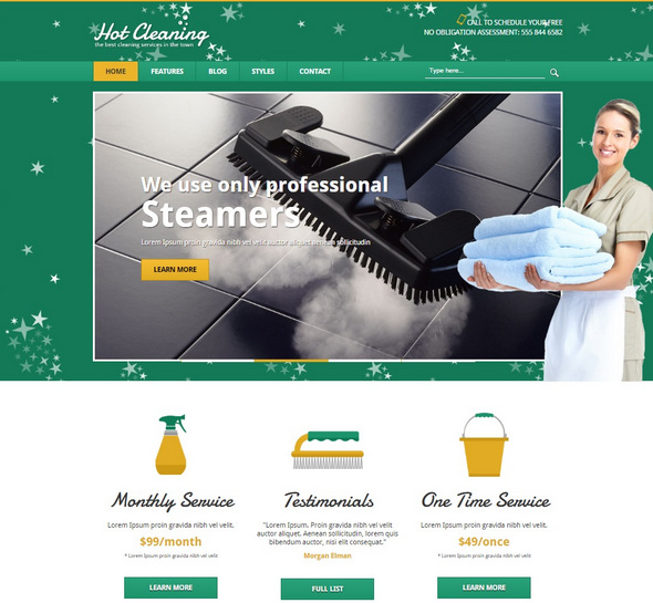 Шаблон Hot Cleaning от HotThemes