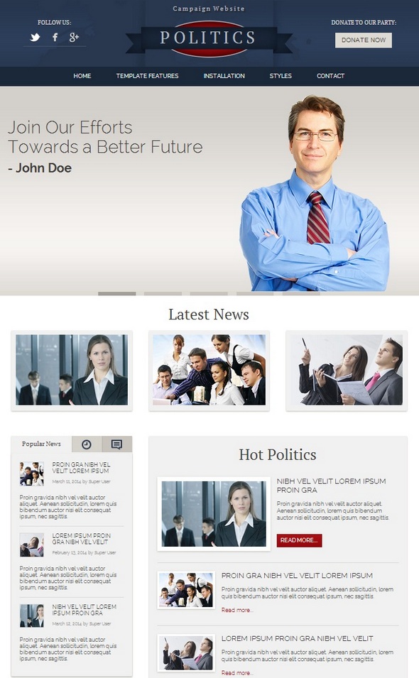 Шаблон Hot Politics от HotThemes