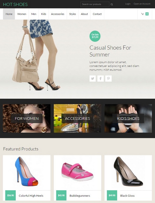 Шаблон Hot Shoes от HotThemes