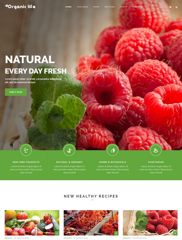 Шаблон Organic Life от JoomShaper