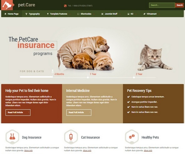 Шаблон Petcare от Bonus Themes