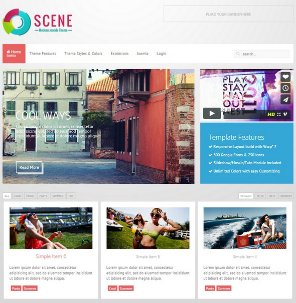 Шаблон Scene от JoomlaPlates