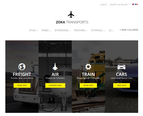 Шаблон Zoka Transports от Shape5
