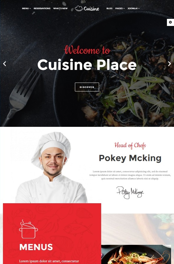 Шаблон Cuisine от JoomShaper