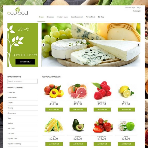 Шаблон EcoFood от OrdaSoft