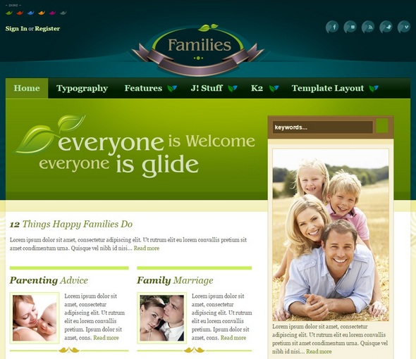 Шаблон Families от Bonus Themes