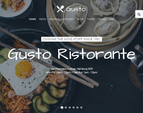 Шаблон Gusto от YOOtheme