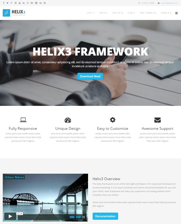 Шаблон Helix3 от JoomShaper