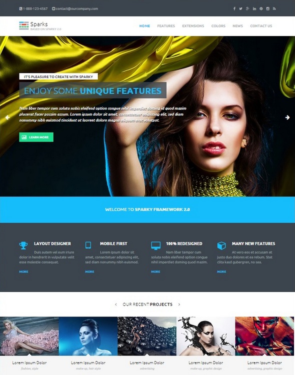 Шаблон Hot Sparks от HotThemes