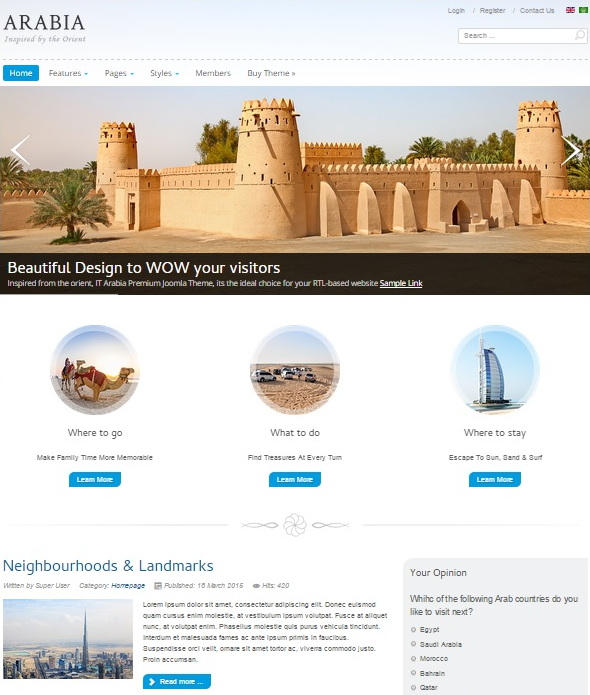 Шаблон IT Arabia от IceTheme