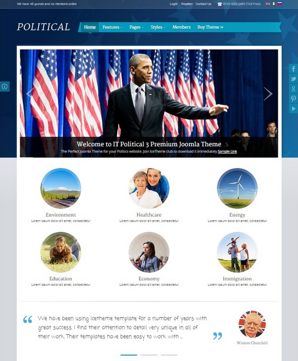 Шаблон IT Political 3 от IceTheme
