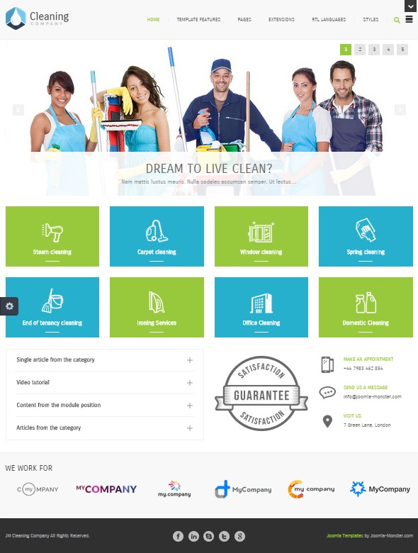 Шаблон JM Cleaning Company от Joomla-Monster