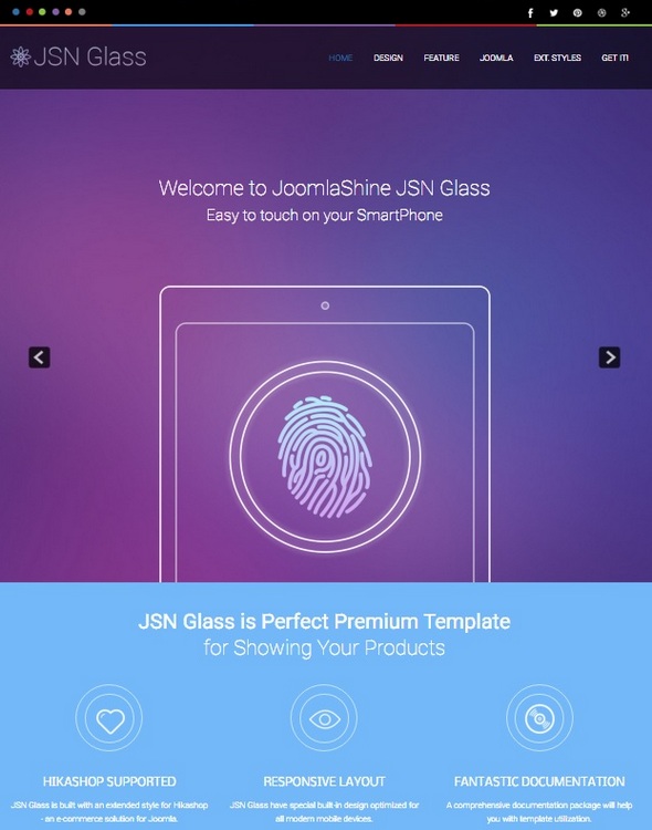 Шаблон JSN Glass от JoomlaShine