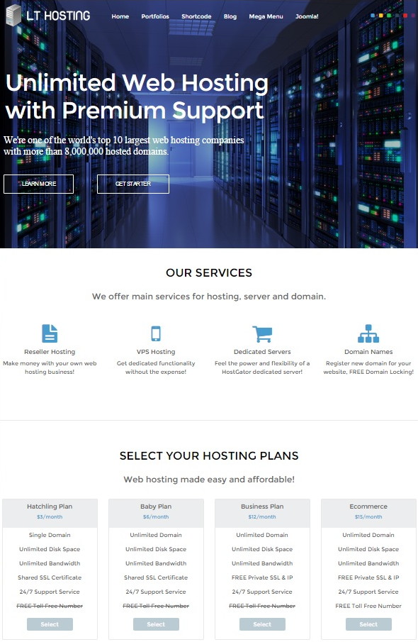 Шаблон LT Hosting от L.THEME