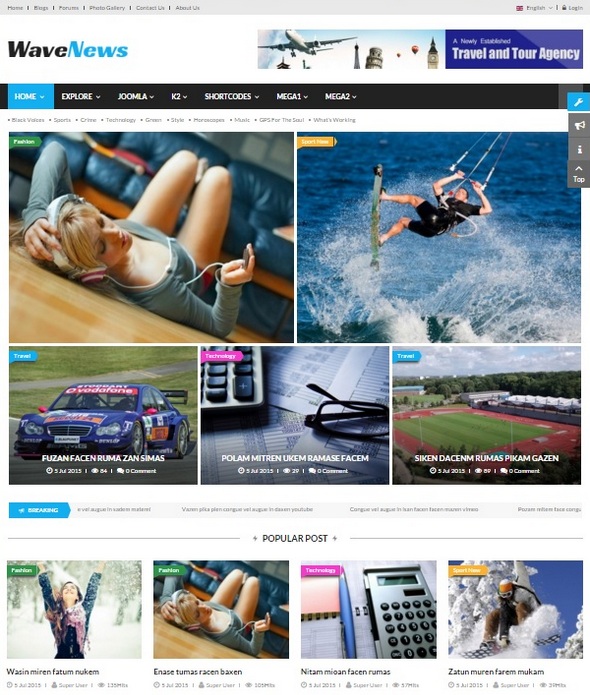 Шаблон SJ WaveNews от SmartAddons