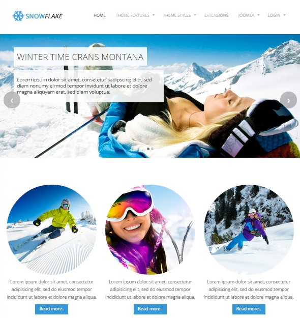 Шаблон Snowflake от JoomlaPlates