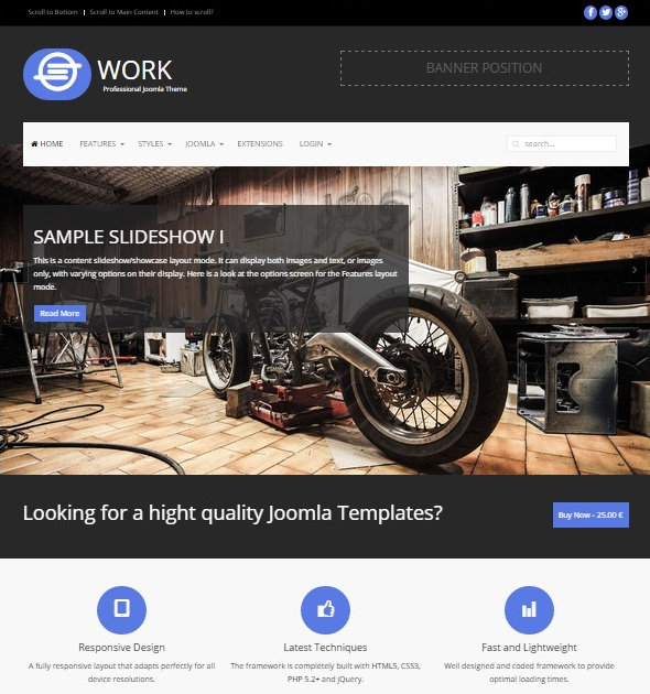 Шаблон Work от JoomlaPlates