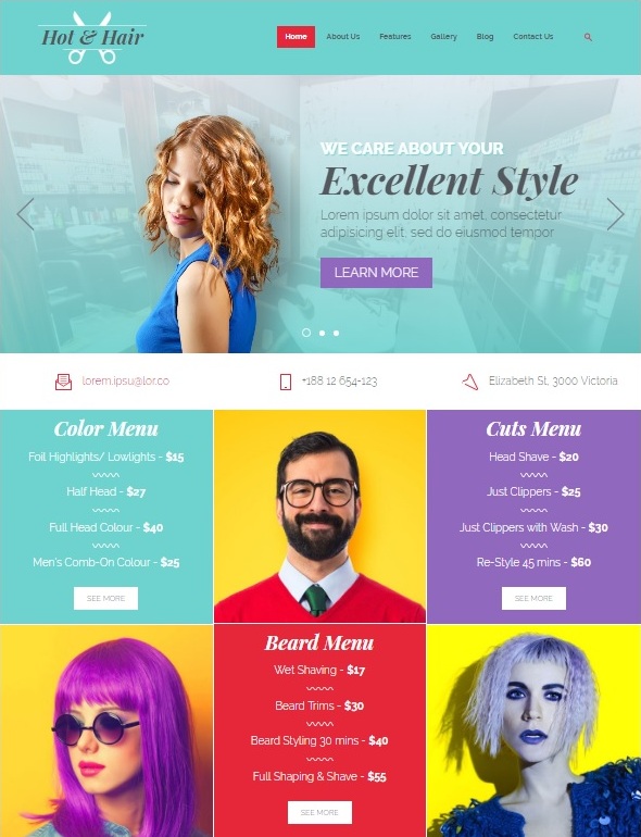 Шаблон Hot Hair от HotThemes