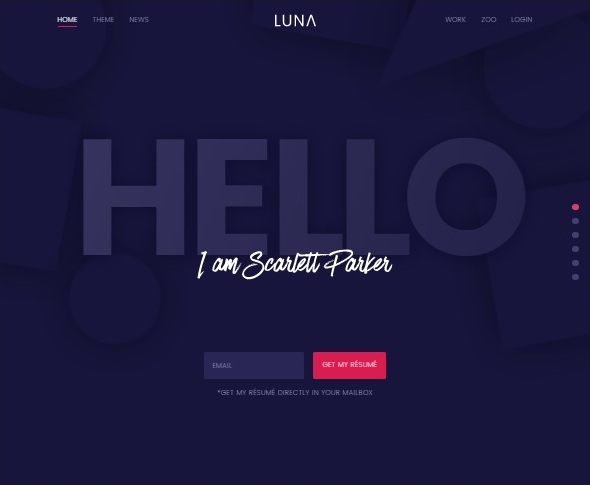 Шаблон Luna от YOOtheme