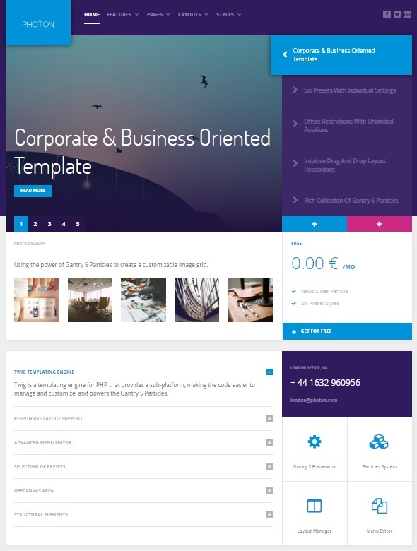 Шаблон Photon от RocketTheme