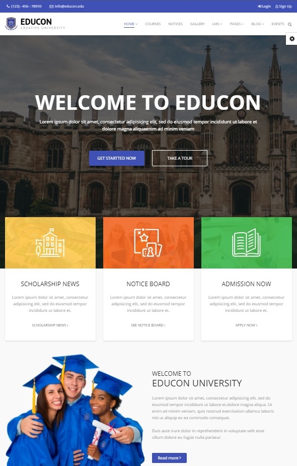 Шаблон Educon от JoomShaper